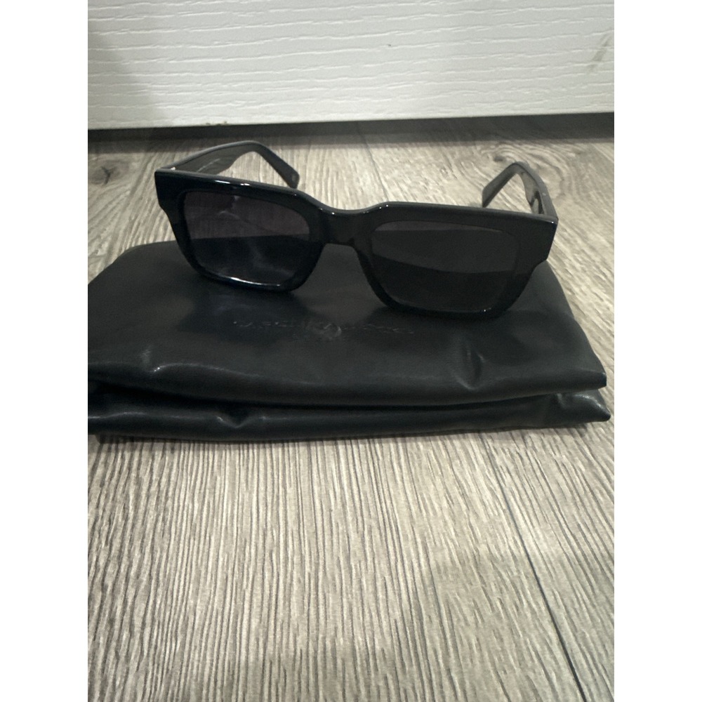 Carolina Lemke Berlin CL9009-01 Black Rectangle Sunglasses Women's